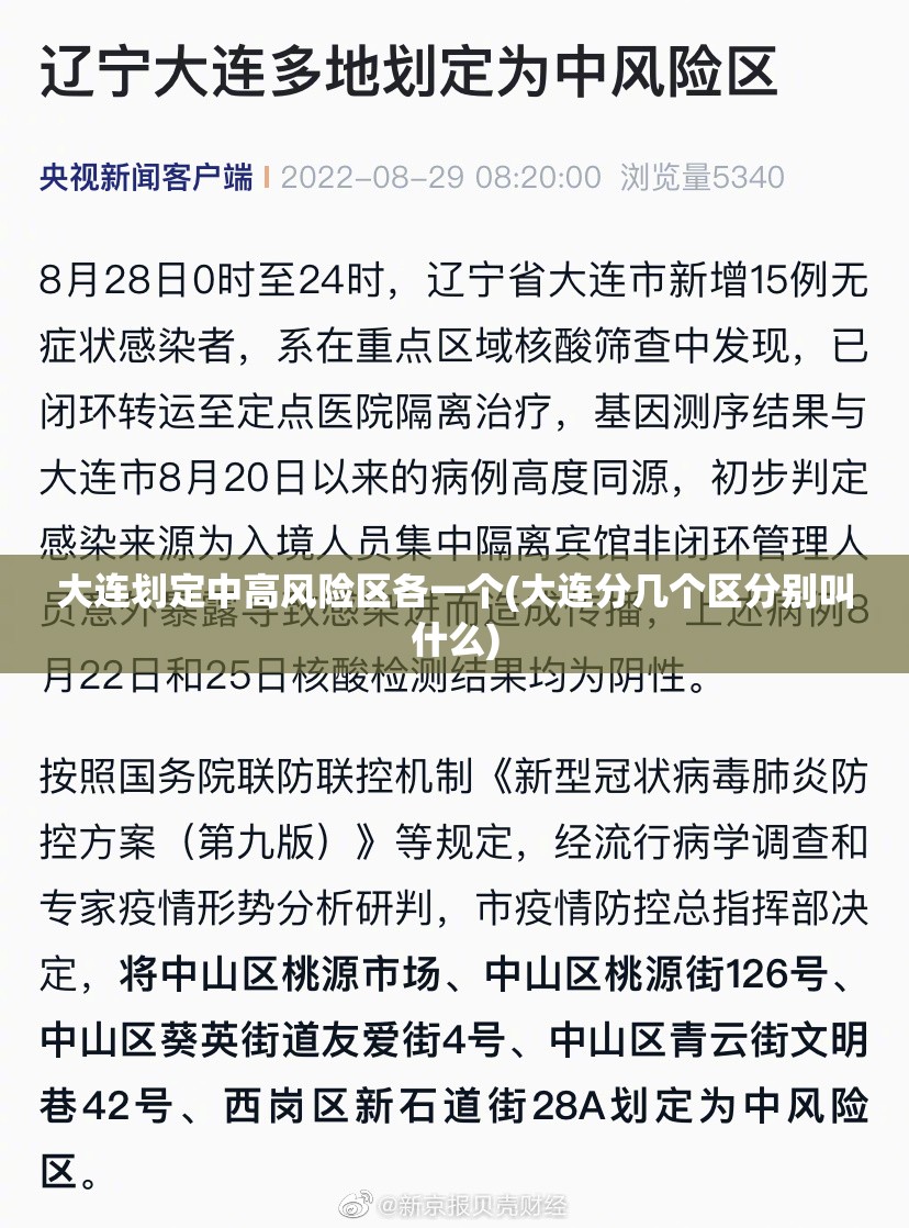 大连划定中高风险区各一个(大连分几个区分别叫什么)