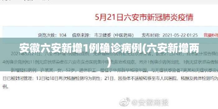 安徽六安新增1例确诊病例(六安新增两) 安徽六安新增1例确诊病例(六安新增两)