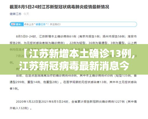 【江苏新增本土确诊13例,江苏新冠病毒最新消息今天】 【江苏新增本土确诊13例,江苏新冠病毒最新消息今天】