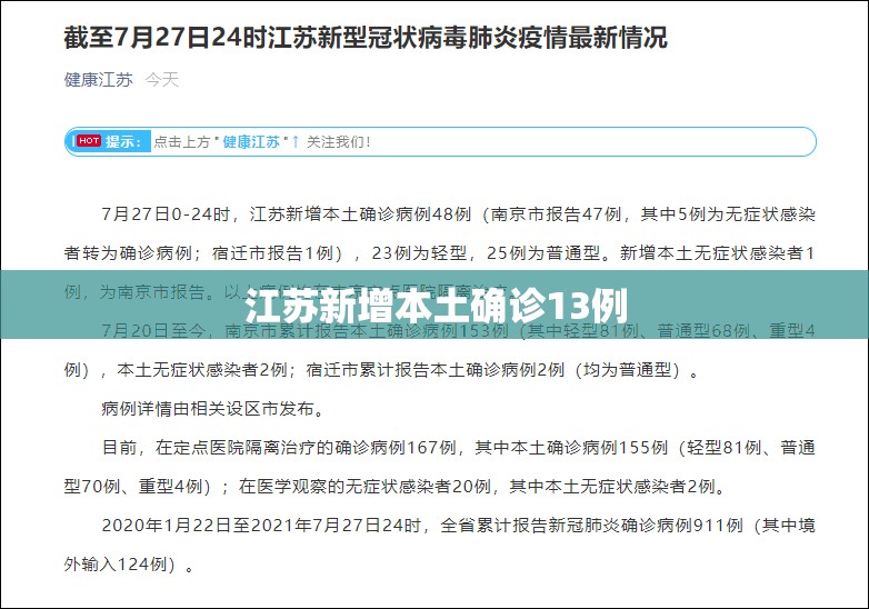 【江苏新增本土确诊13例,江苏新冠病毒最新消息今天】 【江苏新增本土确诊13例,江苏新冠病毒最新消息今天】