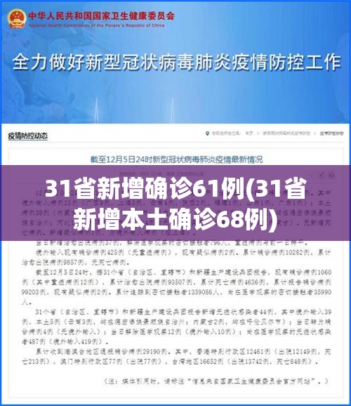 31省新增确诊61例(31省新增本土确诊68例) 31省新增确诊61例(31省新增本土确诊68例)