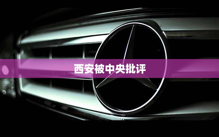 西安被中央批评(西安被处理干部一览表)
