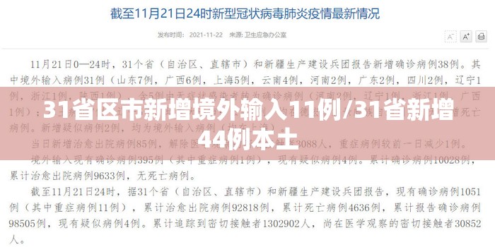 31省区市新增境外输入11例/31省新增44例本土