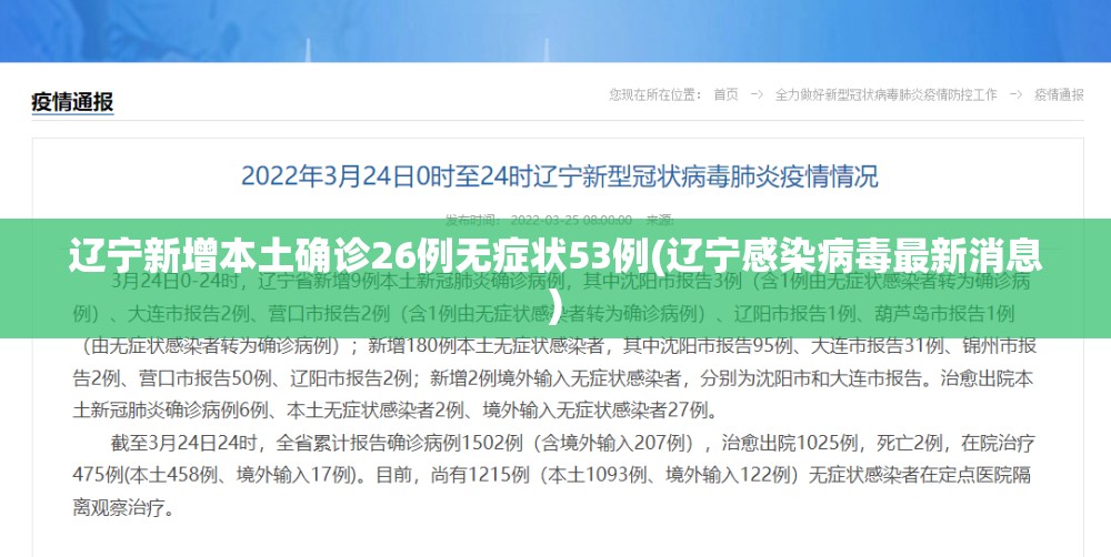 辽宁新增本土确诊26例无症状53例(辽宁感染病毒最新消息) 辽宁新增本土确诊26例无症状53例(辽宁感染病毒最新消息)
