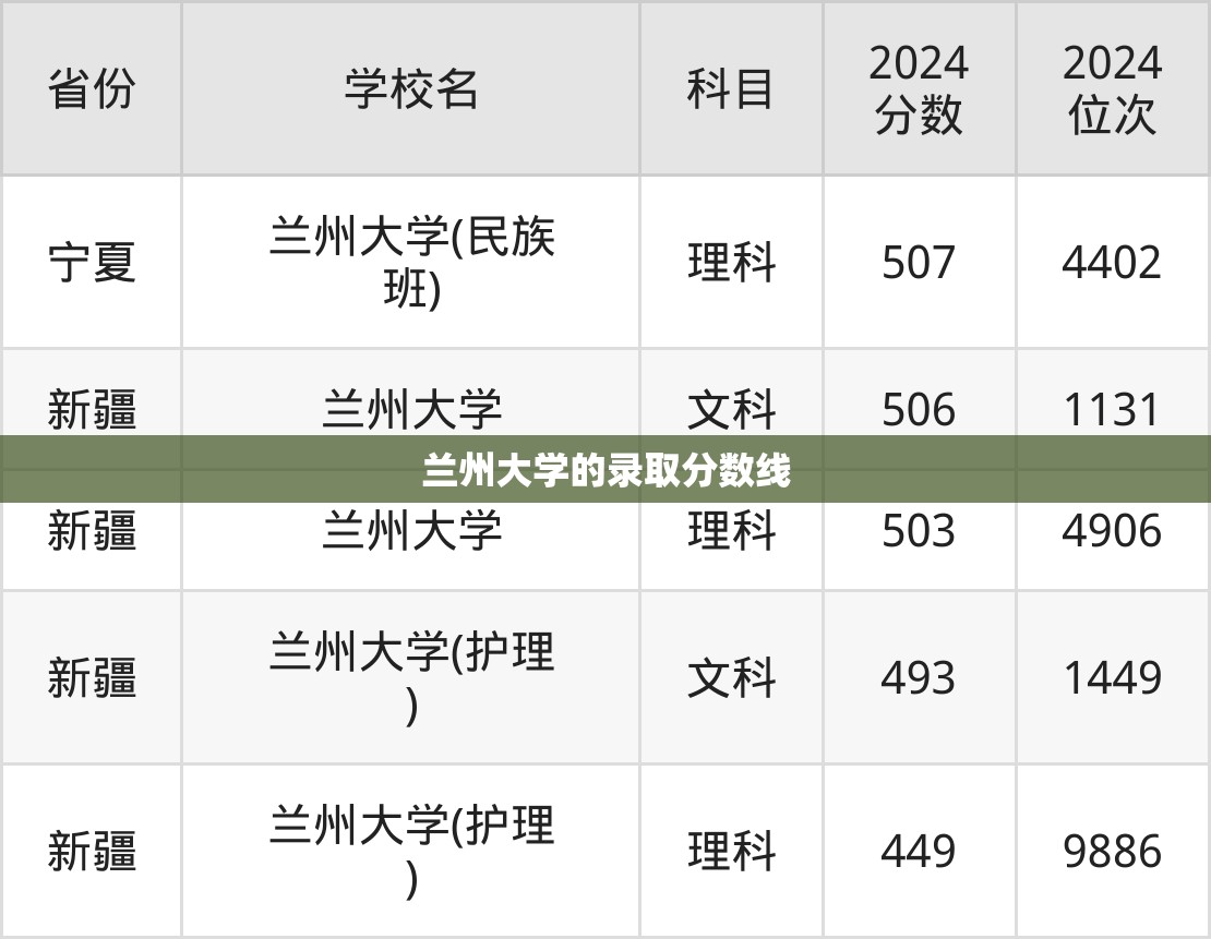 兰州大学的录取分数线(大学录取分数)