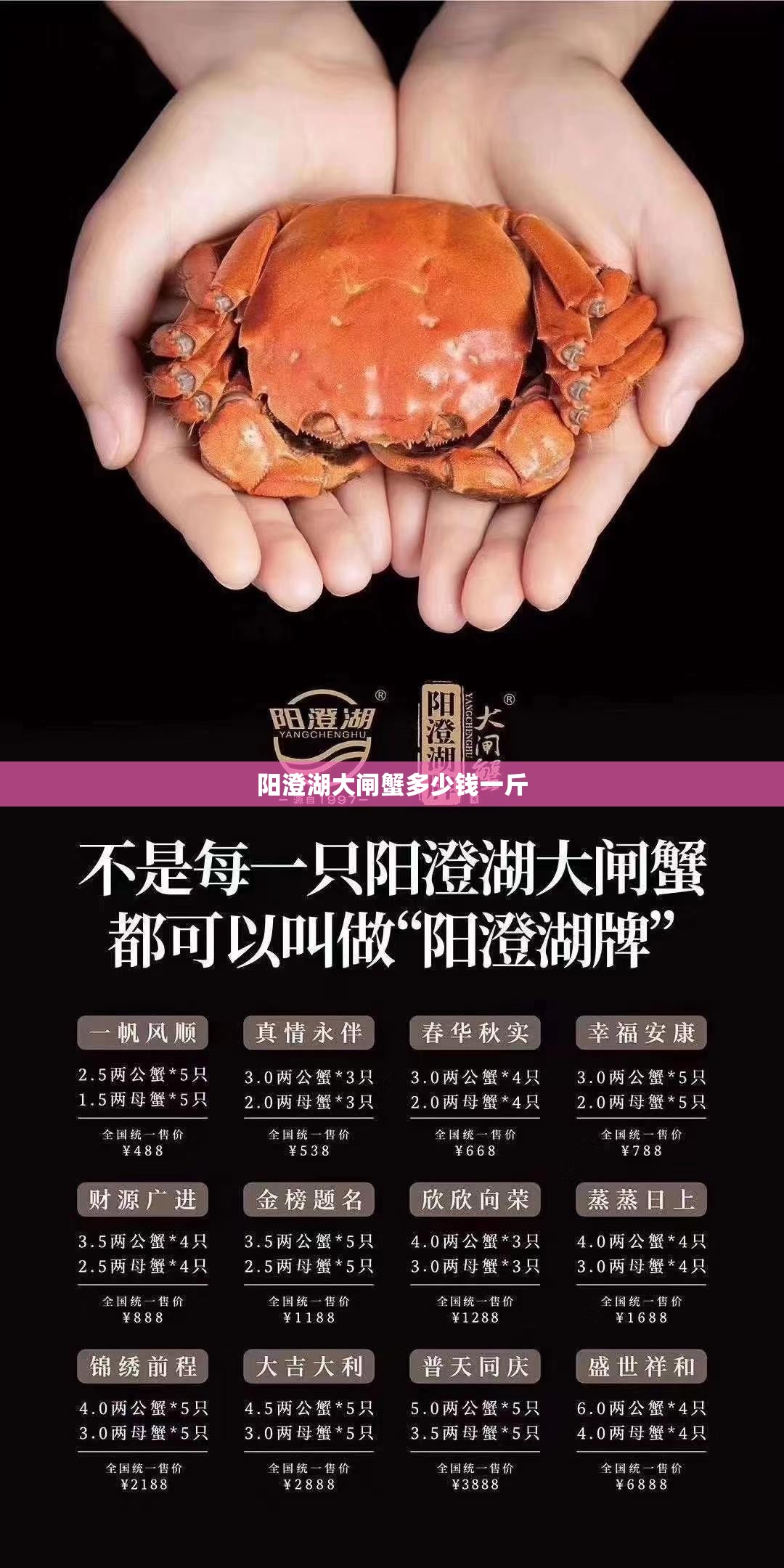阳澄湖大闸蟹多少钱一斤