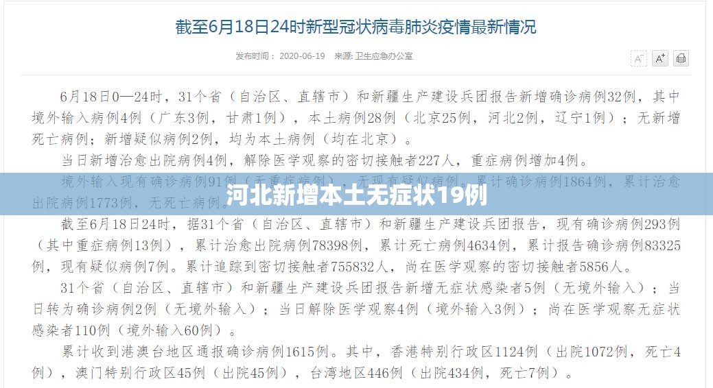 河北新增本土无症状19例(河北最新病情) 河北新增本土无症状19例(河北最新病情)