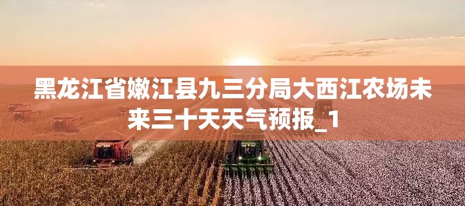 黑龙江省嫩江县九三分局大西江农场未来三十天天气预报_1