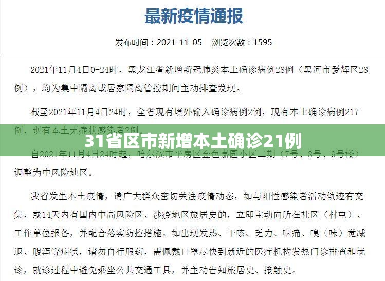 【31省区市新增本土确诊21例,31省区市新增确诊9例 含本土1例】 【31省区市新增本土确诊21例,31省区市新增确诊9例 含本土1例】