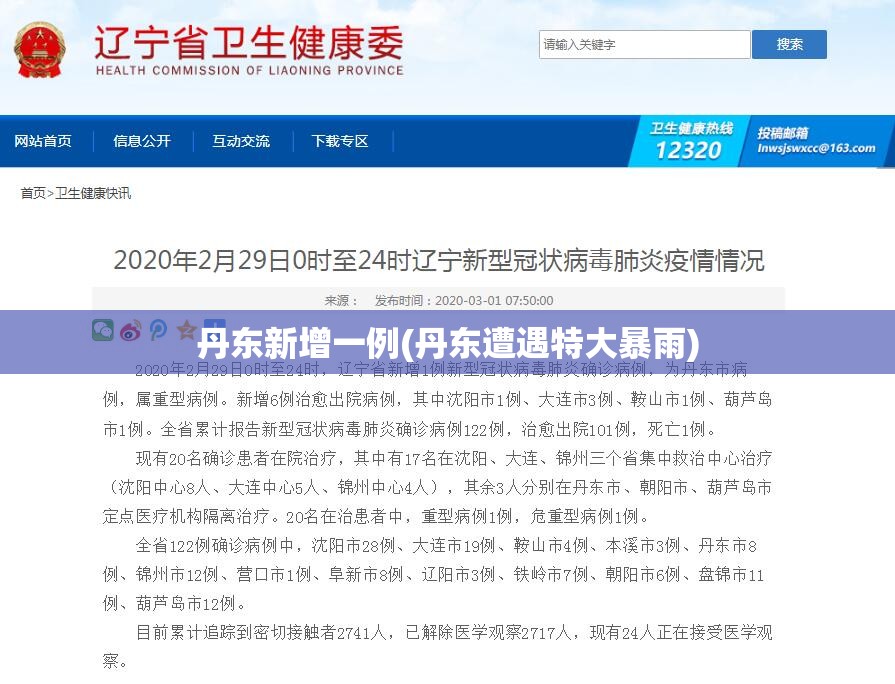 丹东新增一例(丹东遭遇特大暴雨)