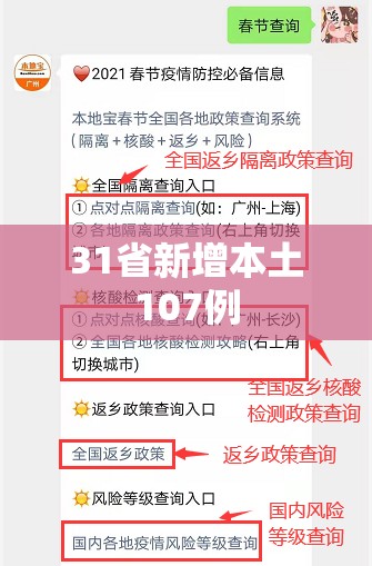 31省新增本土107例(31省区市新增本土确诊108例) 31省新增本土107例(31省区市新增本土确诊108例)