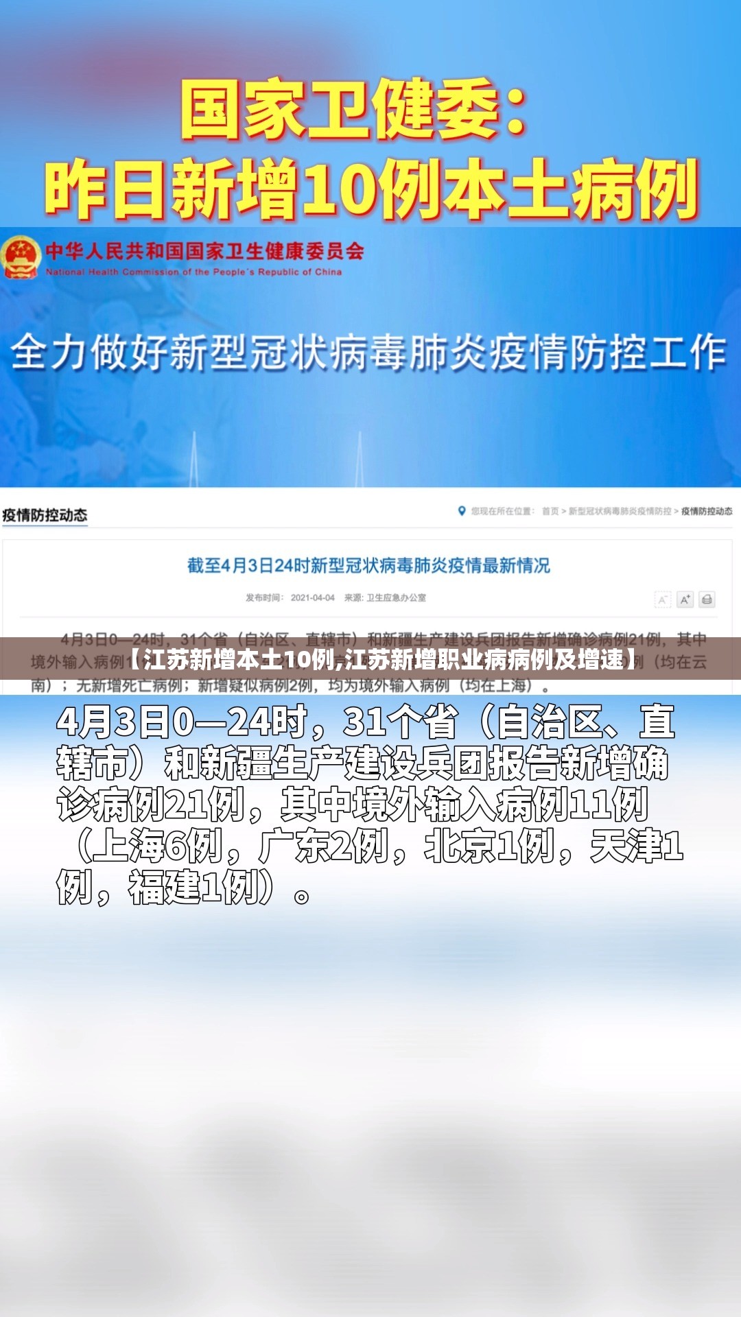 【江苏新增本土10例,江苏新增职业病病例及增速】
