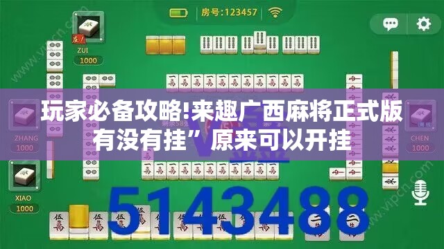 玩家必备攻略!来趣广西麻将正式版有没有挂”原来可以开挂