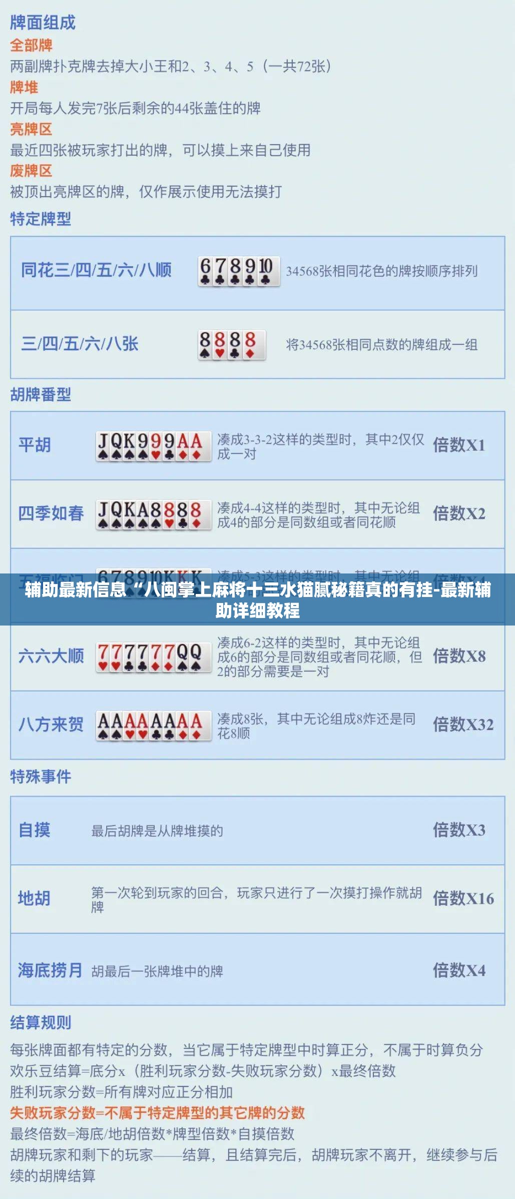 辅助最新信息“八闽掌上麻将十三水猫腻秘籍真的有挂-最新辅助详细教程