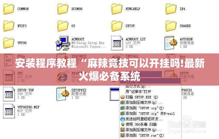 安装程序教程“麻辣竞技可以开挂吗!最新火爆必备系统