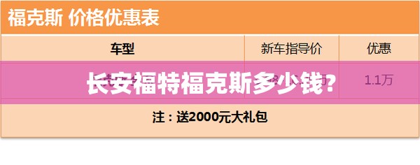 长安福特福克斯多少钱？