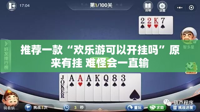 推荐一款“欢乐游可以开挂吗”原来有挂 难怪会一直输