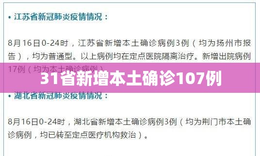 31省新增本土确诊107例/31省区市新增本土确诊87例
