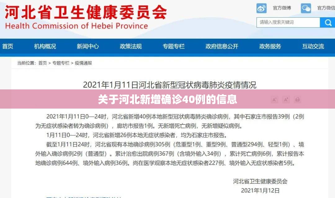 关于河北新增确诊40例的信息 关于河北新增确诊40例的信息