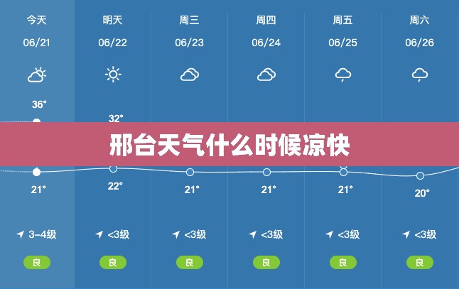邢台天气什么时候凉快 邢台天气什么时候凉快