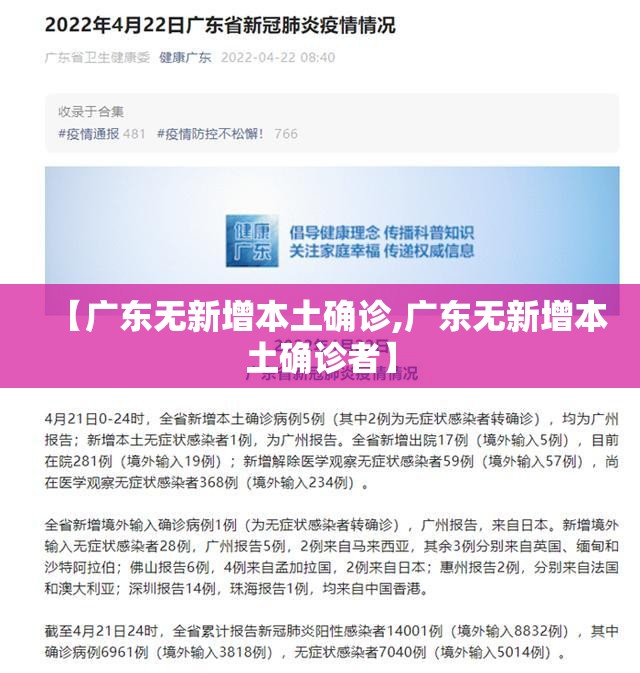 【广东无新增本土确诊,广东无新增本土确诊者】 【广东无新增本土确诊,广东无新增本土确诊者】