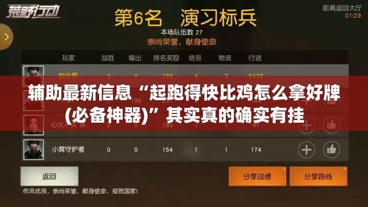 辅助最新信息“起跑得快比鸡怎么拿好牌(必备神器)”其实真的确实有挂