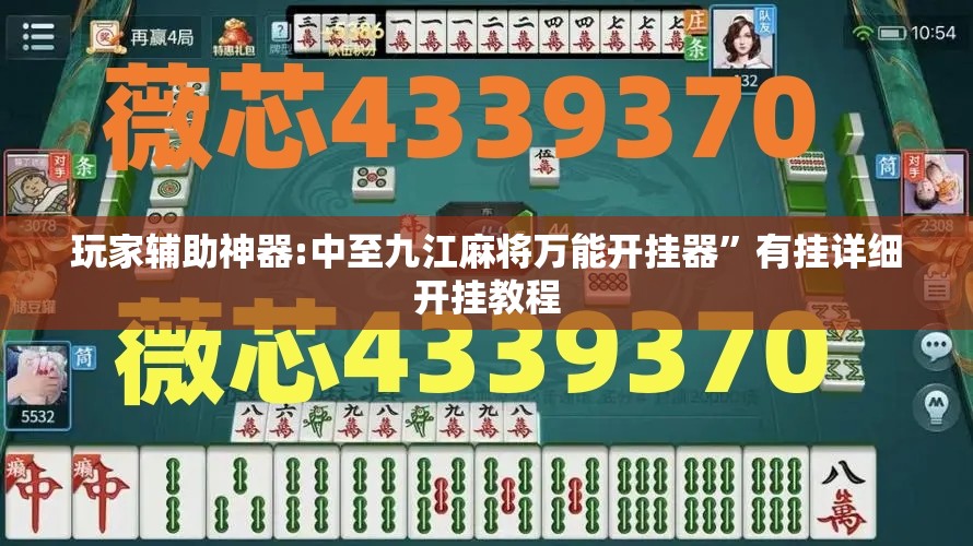 玩家辅助神器:中至九江麻将万能开挂器	”有挂详细开挂教程