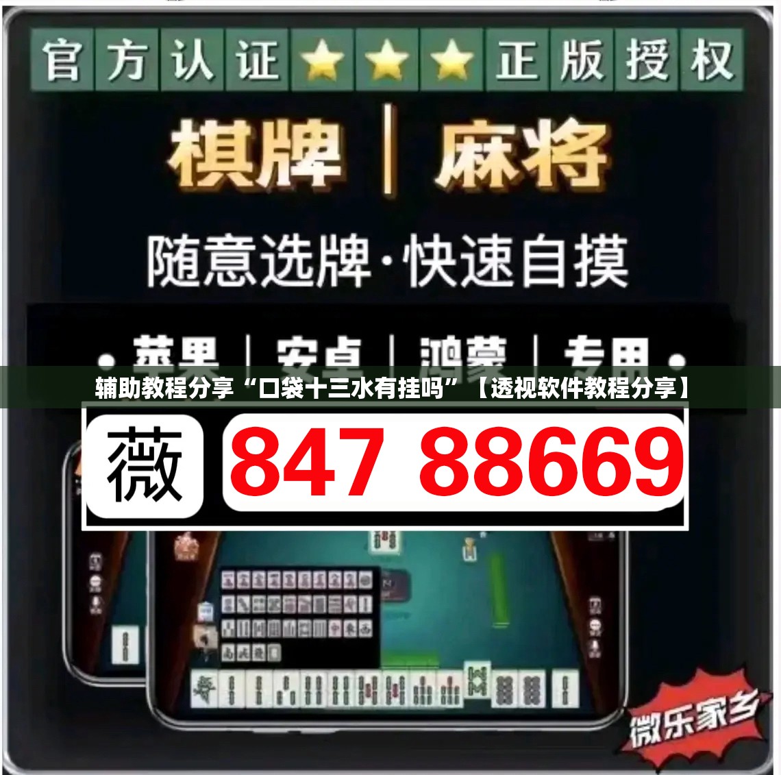 辅助教程分享“口袋十三水有挂吗	”【透视软件教程分享】