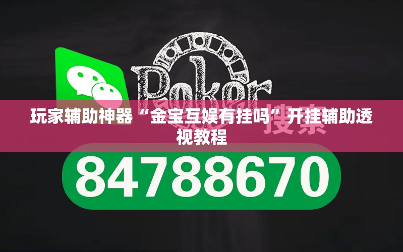 玩家辅助神器“金宝互娱有挂吗”开挂辅助透视教程