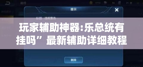玩家辅助神器:乐总统有挂吗”最新辅助详细教程