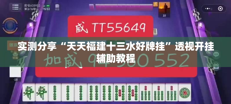 实测分享“天天福建十三水好牌挂	”透视开挂辅助教程