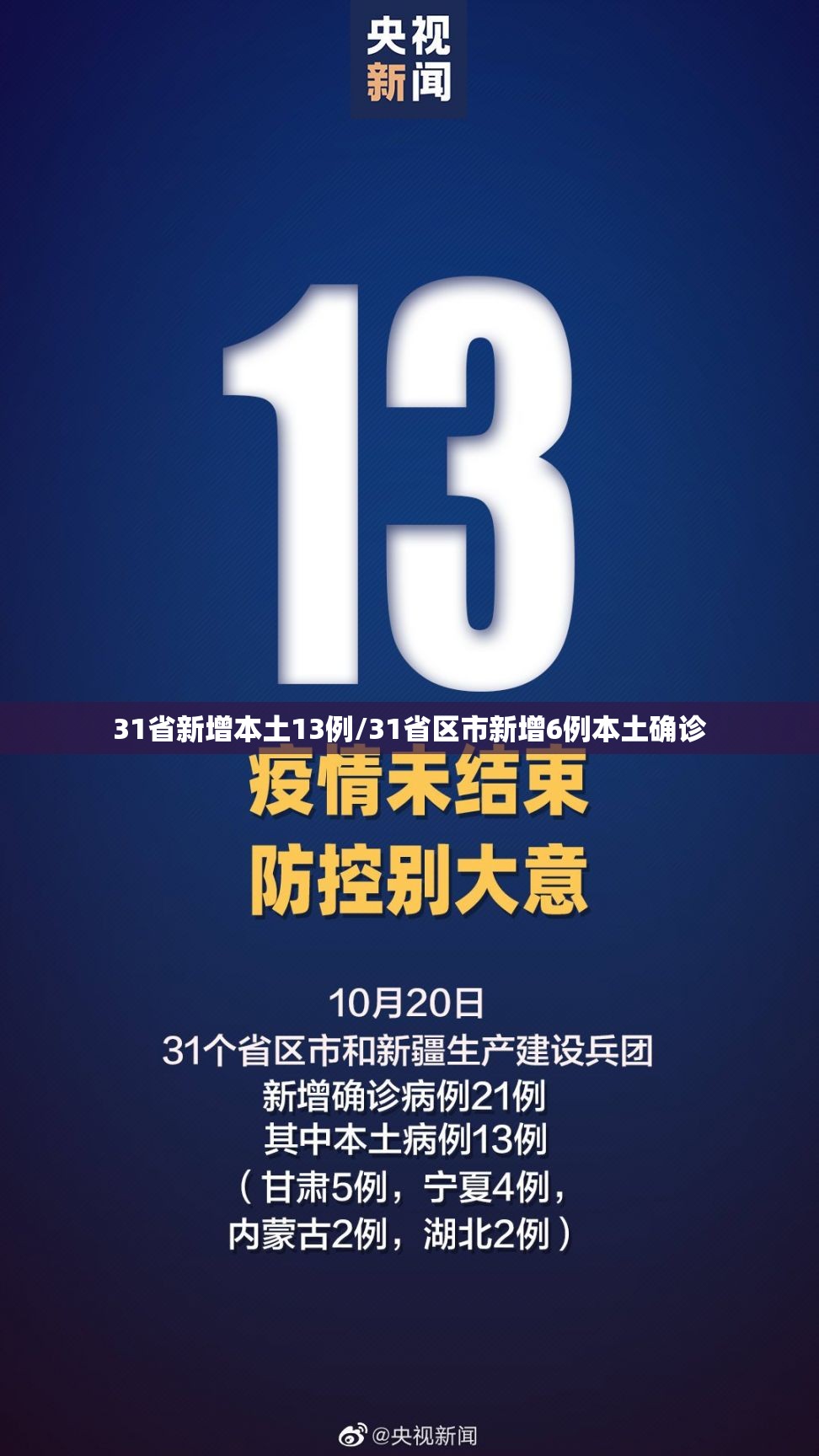 31省新增本土13例/31省区市新增6例本土确诊 31省新增本土13例/31省区市新增6例本土确诊