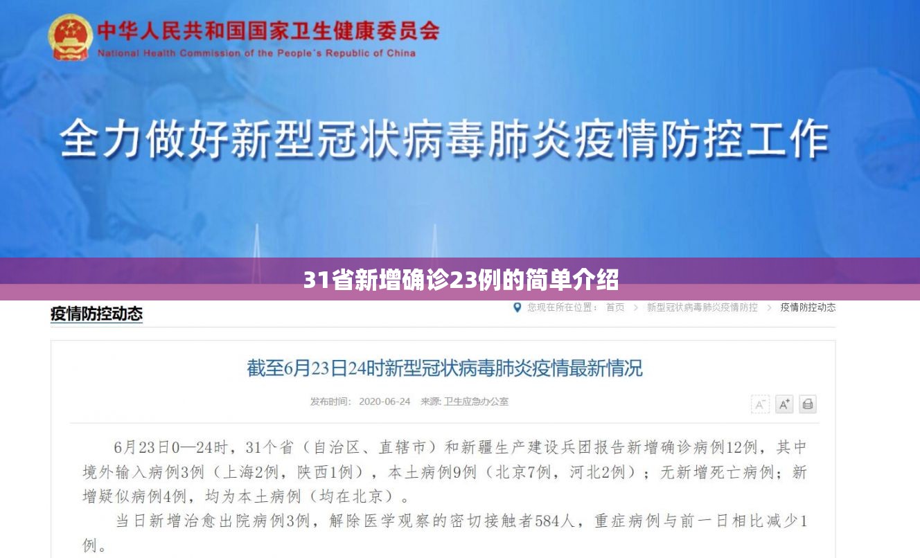 31省新增确诊23例的简单介绍