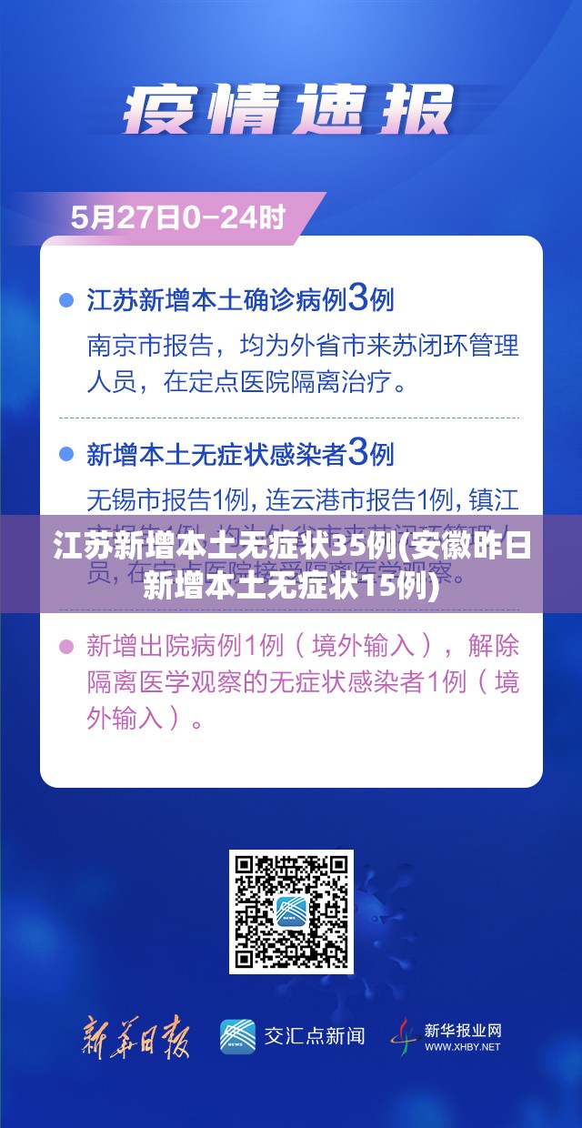 江苏新增本土无症状35例(安徽昨日新增本土无症状15例) 江苏新增本土无症状35例(安徽昨日新增本土无症状15例)