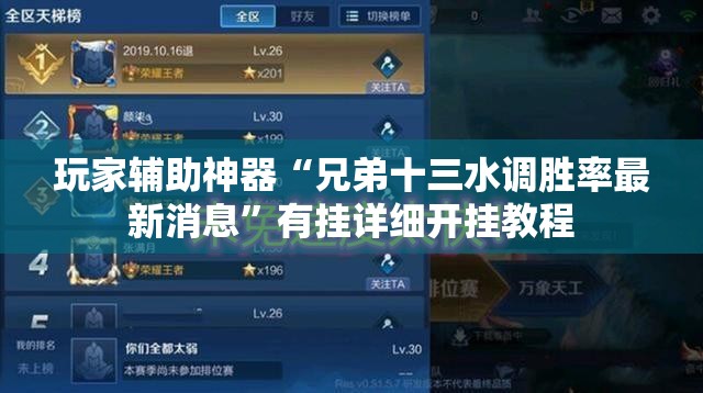 玩家辅助神器“兄弟十三水调胜率最新消息”有挂详细开挂教程