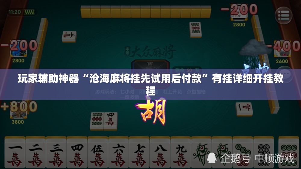 玩家辅助神器“沧海麻将挂先试用后付款”有挂详细开挂教程