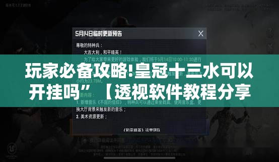 玩家必备攻略!皇冠十三水可以开挂吗	”【透视软件教程分享】