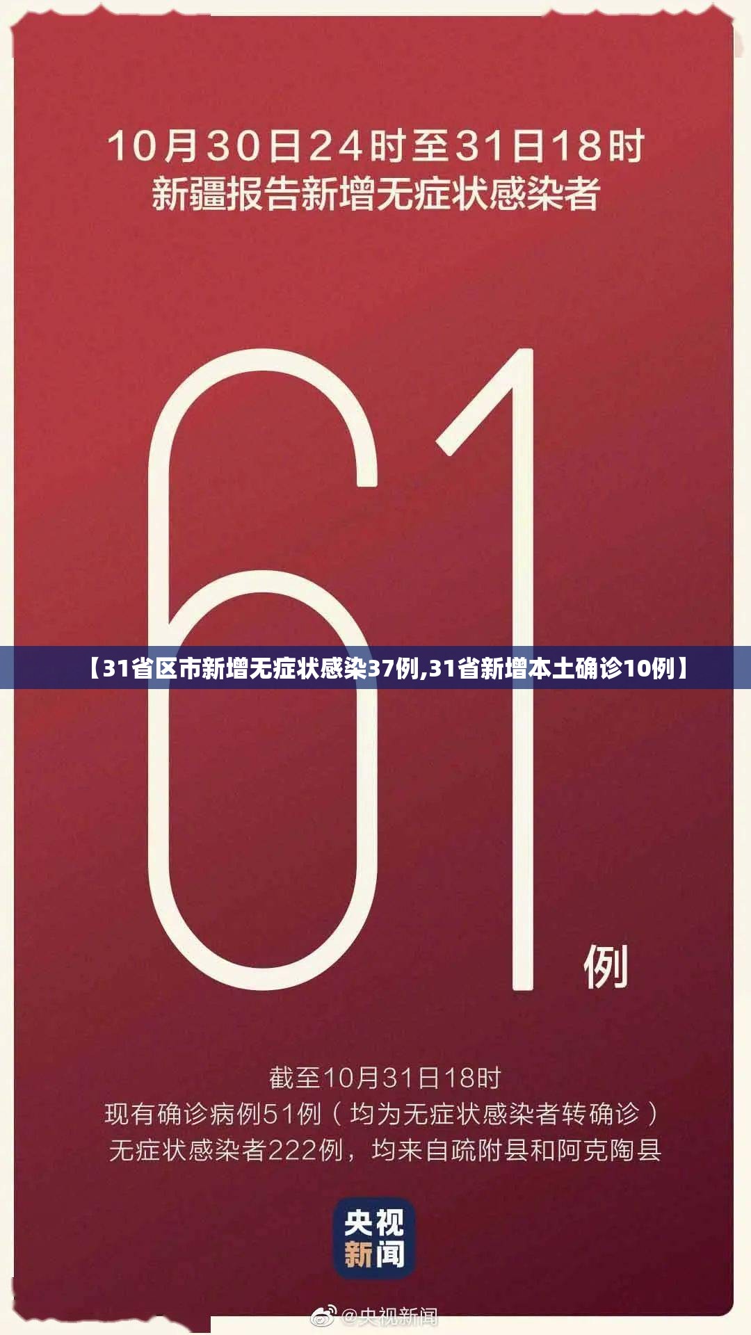 【31省区市新增无症状感染37例,31省新增本土确诊10例】