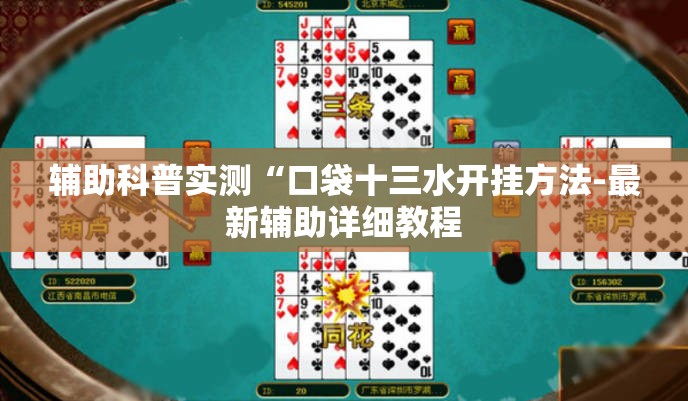 辅助科普实测“口袋十三水开挂方法-最新辅助详细教程