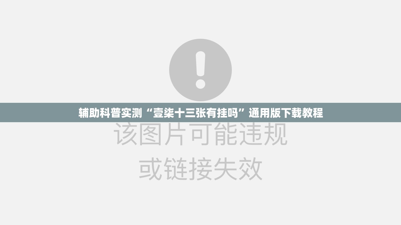 辅助科普实测“壹柒十三张有挂吗”通用版下载教程