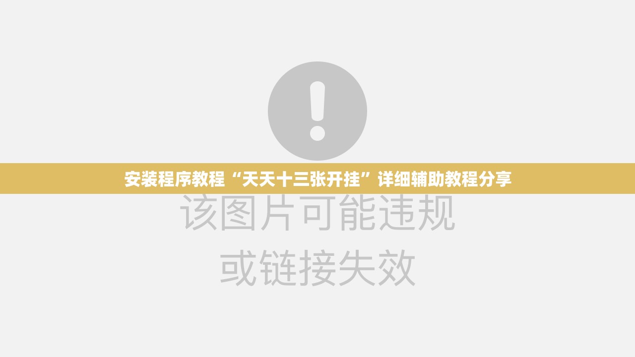 安装程序教程“天天十三张开挂”详细辅助教程分享