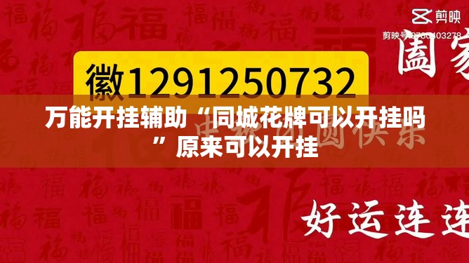 万能开挂辅助“同城花牌可以开挂吗”原来可以开挂