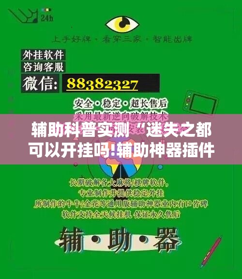 辅助科普实测“迷失之都可以开挂吗!辅助神器插件下载