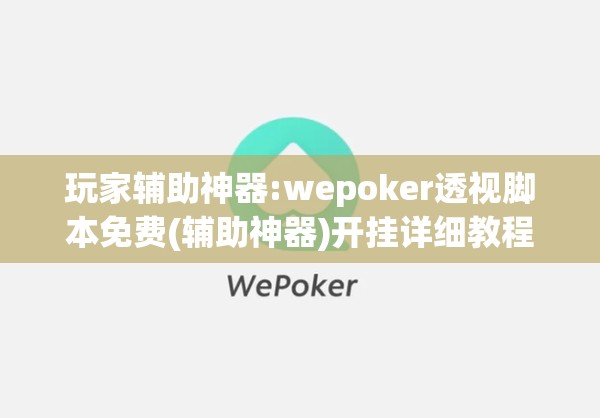 玩家辅助神器:wepoker透视脚本免费(辅助神器)开挂详细教程