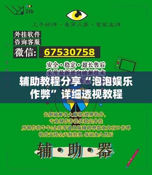 辅助教程分享“泡泡娱乐作弊”详细透视教程