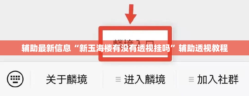 辅助最新信息“新玉海楼有没有透视挂吗”辅助透视教程
