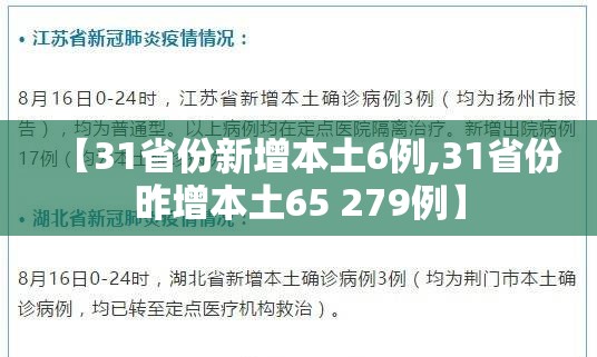 【31省份新增本土6例,31省份昨增本土65 279例】