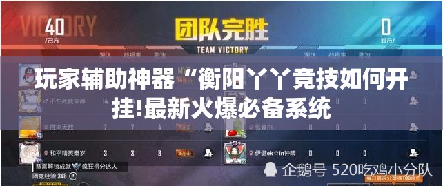 玩家辅助神器“衡阳丫丫竞技如何开挂!最新火爆必备系统