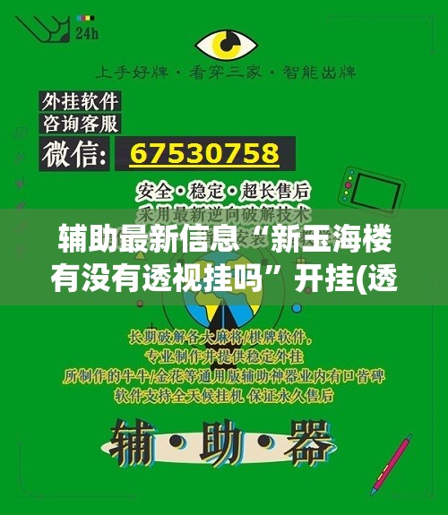 辅助最新信息“新玉海楼有没有透视挂吗”开挂(透视)辅助教程