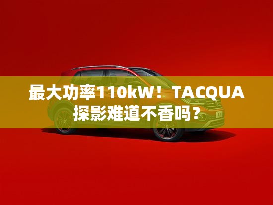 最大功率110kW！TACQUA探影难道不香吗？
